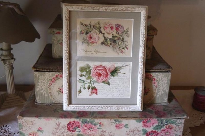 Cadre et duo de roses