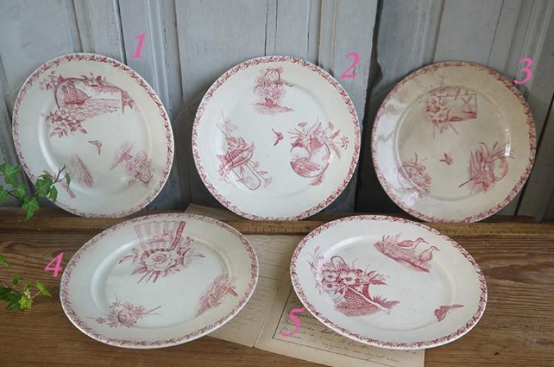 Petites assiettes roses Badonviller