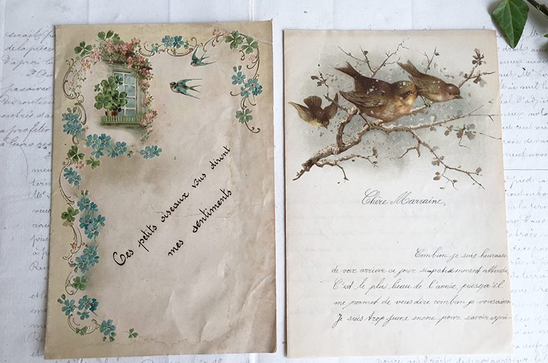 Lettres décors oiseaux