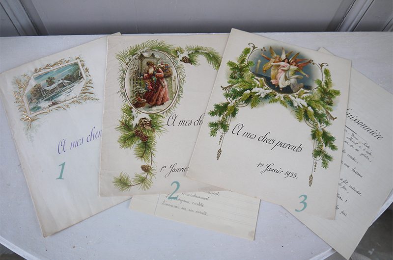 Lettres et pochettes hiver