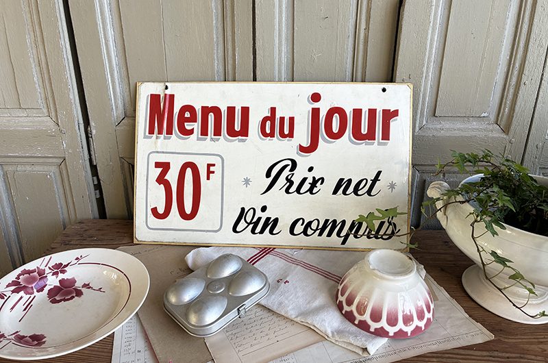 Panneau  » menu du jour « 
