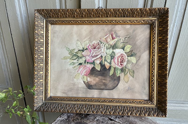 Aquarelle fleurs roses