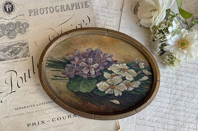 Peinture violettes et jonquilles